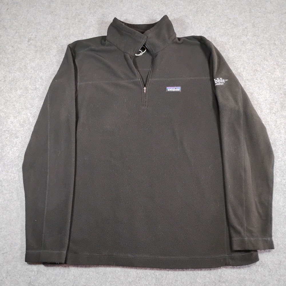 Patagonia Mens Micro D Quarter Zip Fleece Pullover Black L 26176 FA23 bble- Logo